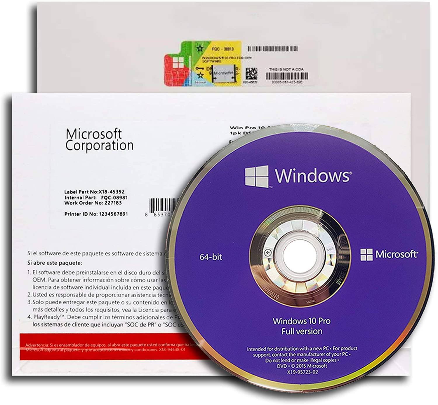 Microsoft Windows 11 PRO 64 BIT OEM DVD with Algeria