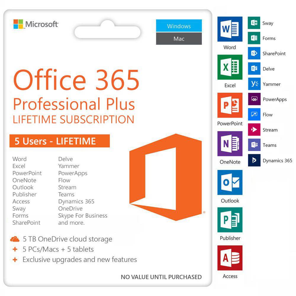 Microsoft Office 365 Professional Plus | License Activation Key for PC/MAC/iPad/Tablet - 5 Devices | Full Version | Australian Stock - INFINITE-ITECH