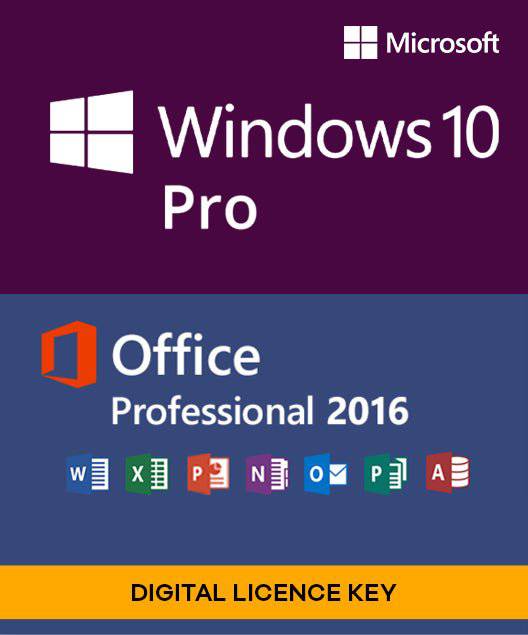 Microsoft Windows 10 Pro + Microsoft Office 2016 Professional Bundle - Digital Licences - INFINITE-ITECH