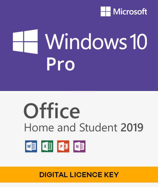 Microsoft Windows 10 Pro + Microsoft Office 2019 Home and Student Bundle - Digital Licences - INFINITE-ITECH