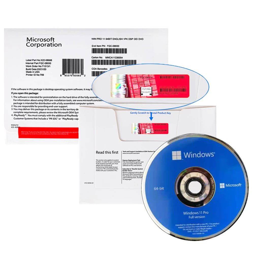 Microsoft Windows 11 Pro OEM 32/64bit Licencia Global - SerialShop